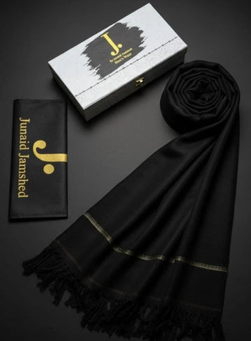Wool Shawl Black Swiss